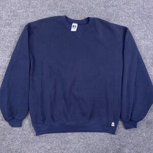 Vintage Russell Athletic Sweater Mens XL Blue 90s Made in USA Pullover  Crewneck